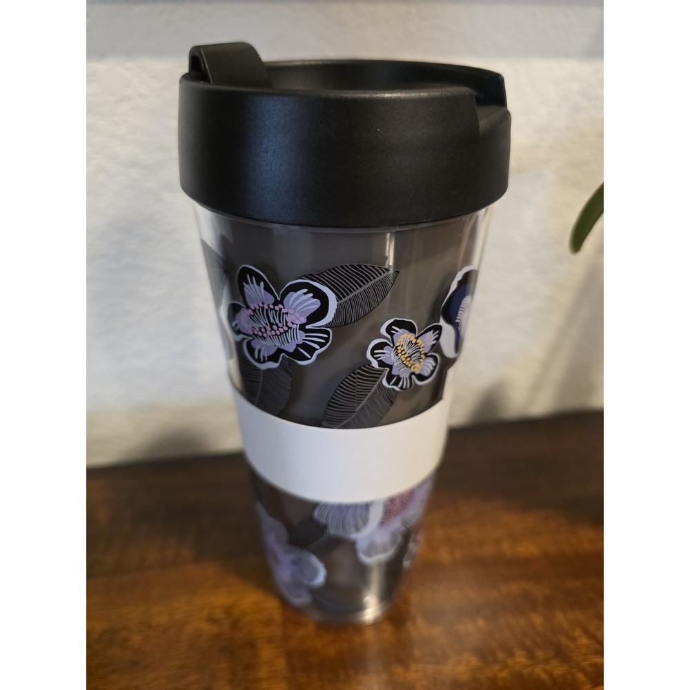 Vera Bradley Blooms Shower Travel Mug 16 oz Plastic Drink-Through Lid 22980-R82 - Picture 4 of 8